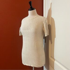 Jungmaven Women’s Organic Cotton Micro Striped Distressed Hemp‎ Tee Shirt